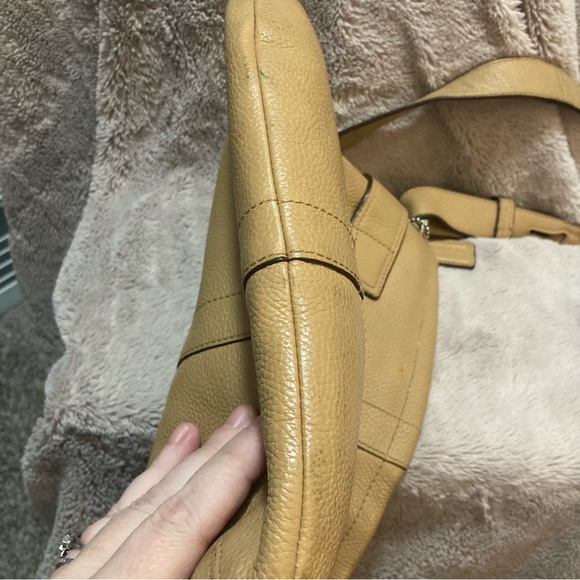 Coach Tan Pebble Leather Buckle Shoulder Bag - Picture 11 of 12